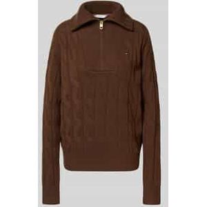 Relaxed fit gebreide pullover van zuivere wol met kabelpatroon