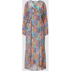 Midi-jurk van pure viscose met paisleymotief
