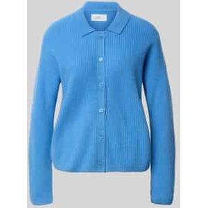 Gebreid jack van kasjmier met platte kraag