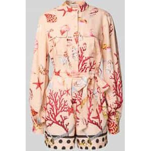 Playsuit van een mix van linnen en viscose, model 'ELLINOR'