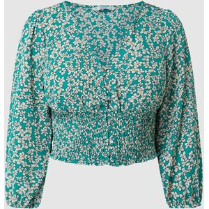 Korte blouse met millefleurs, model 'Fuchsia'