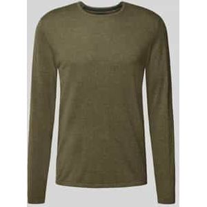 Regular fit pullover van puur katoen in gebreide look