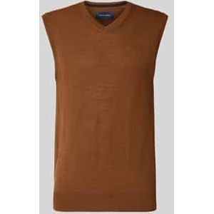 Gebreid shirt van wolmix met V-hals