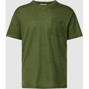 T-shirt van linnen met borstzak, model 'ECSTASEA'