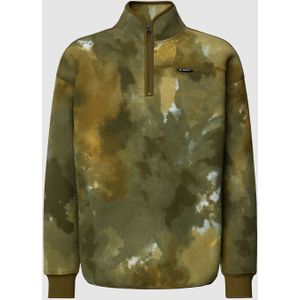 Pullover met camouflagemotief van fleece