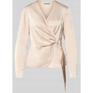 Regular fit wikkelblouse van satijn, model 'Petris'