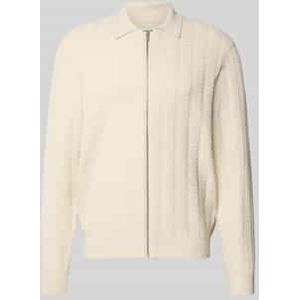 Gebreid jack van viscosemix met ritssluiting