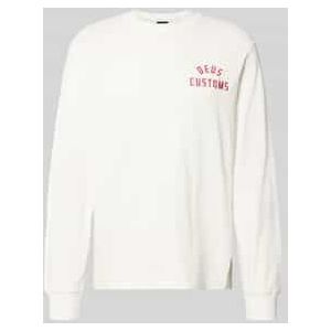 Regular fit shirt met lange mouwen en logostitching, model 'Engineer'