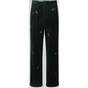 Relaxed fit corduroy broek met motiefstitching, model 'WHITMAN'