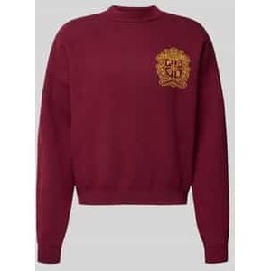 Gebreide pullover met embleem en ronde hals