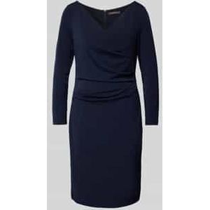 Vera Mont Jurk met Plooien Donkerblauw