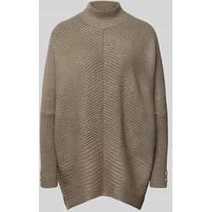 Oversized pullover in gebreide look met opstaande kraag