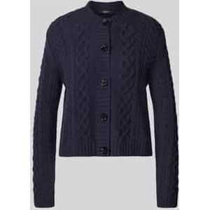 Regular fit gebreid jack van zuivere wol, model 'ABITO'