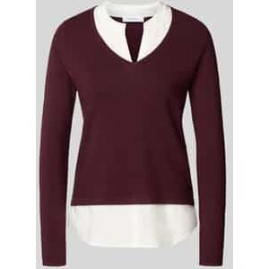 Gebreide pullover van viscosemix met V-hals