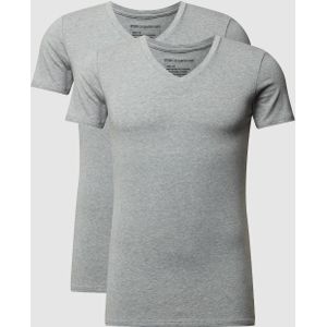 T-shirt met stretch in een set van 2 stuks, model 'Caris'