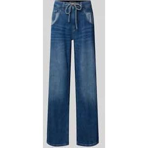 Jeans met wijde pijpen en tunnelkoord