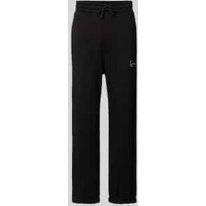 Regular fit sweatpants met labelstitching