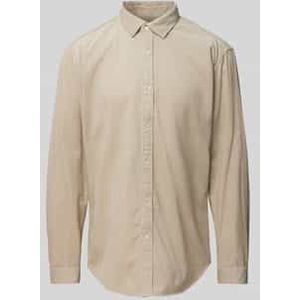 Tailored fit ribcordoverhemd met kentkraag