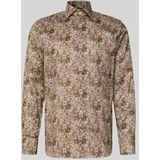 OLYMP SIGNATURE - Overhemd - Bruin - Tailored Fit - Kentkraag