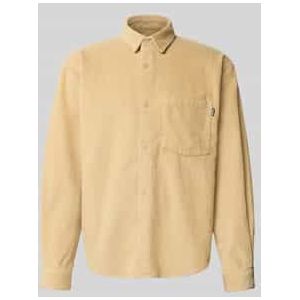 Regular fit corduroy overhemd met labeldetail