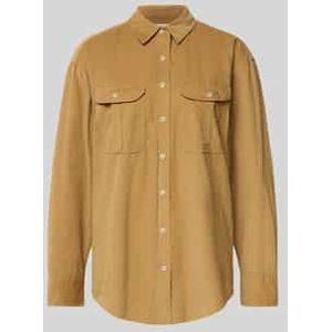 Relaxed fit overhemdblouse van een mix van katoen en lyocell