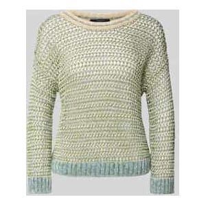 Gebreide linnen pullover met ajourpatroon, model 'LIUTO'