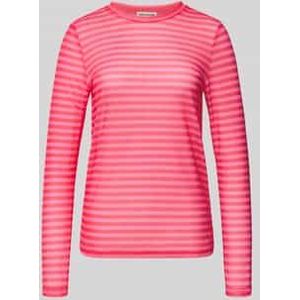 Shirt met lange mouwen en geribde ronde hals, model 'Irie'