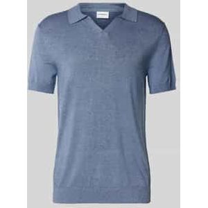 Slim fit poloshirt met V-hals, model 'Ecovero'