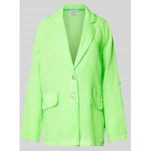 Lange blazer van linnen met reverskraag