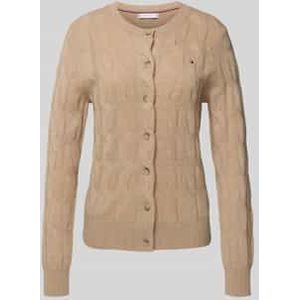 Tommy Hilfiger - Regular Fit - Gebreid Jack - Mêlee - Zuivere Wol - Kabelpatroon