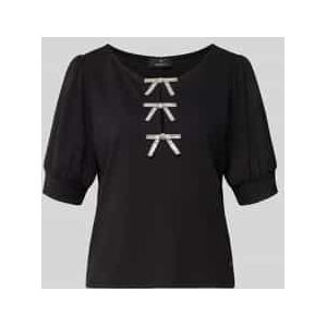 Sweatshirt met pofmouwen en strikapplicaties