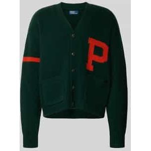 Gebreid jack van pure wol met steekzakken