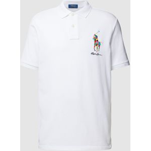 Classic fit poloshirt met labelstitching