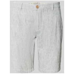 Regular fit korte linnen broek met achterzakken