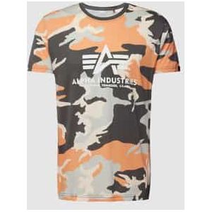 T-shirt met camouflagemotief