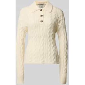 Scotch & Soda - Kabelsteek Gebreide Polo - Lange Mouw - Poloshirt