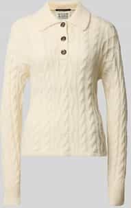 Scotch & Soda - Kabelsteek Gebreide Polo - Lange Mouw - Poloshirt