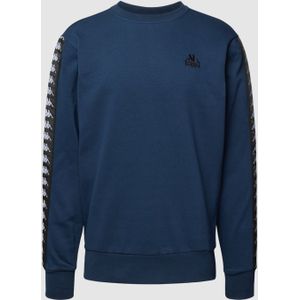 Sweatshirt met logostitching, model 'Crew with tape'