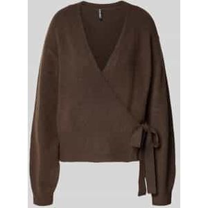 PIECES - PCMALOU - Gebreid Vest - Donkerbruin