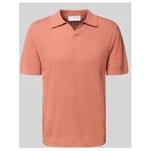 Regular fit poloshirt in gehaakte look, model 'LINO'