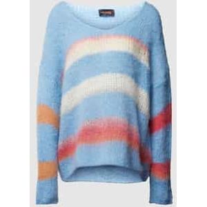 Oversized gebreide pullover van wolmix met streepmotief