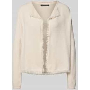 Gebreid jack van viscosemix met franjes