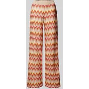 Wide leg stoffen broek met zigzagmotief