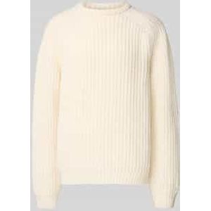 Gebreide pullover van lanawolmix met ronde hals