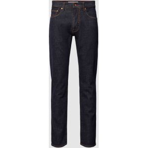 Tapered fit-jeans met labeldetail, model 'Lyon'