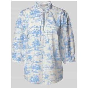 Regular fit blouse met druppelvormige hals