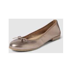 Leren ballerina's in metallic