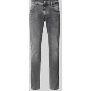 Slim fit jeans in used-look, model 'ANBASS'