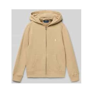 Sweatjack met labelstitching en kangoeroezak