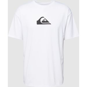T-shirt met labelprint, model 'SOLID STREAK'